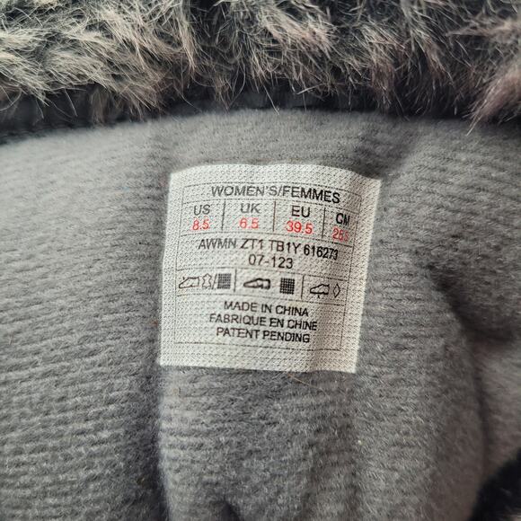 The North Face Winter Lace Up Boots Womens Black Gray Faux Fur Fuzzy Size 8.5 - Picture 3 of 13